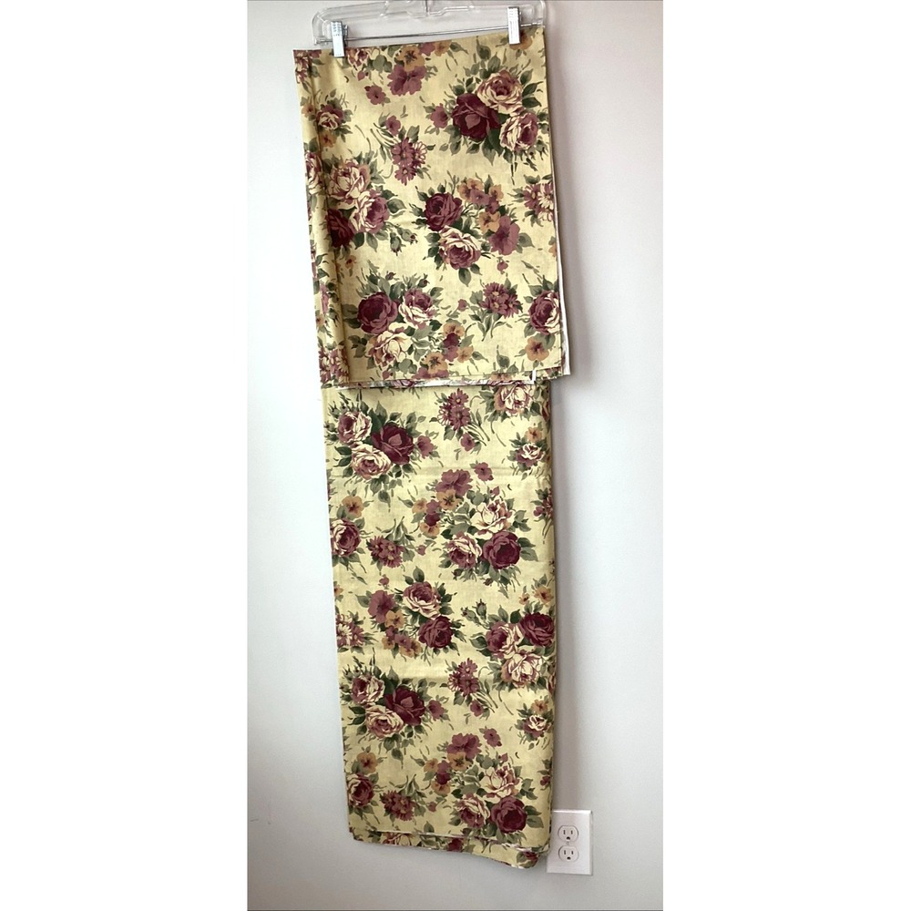 Vtg Cranston Printworks Fabric Roses Floral Cottagecore Romantic Mauve 60"x143"‎